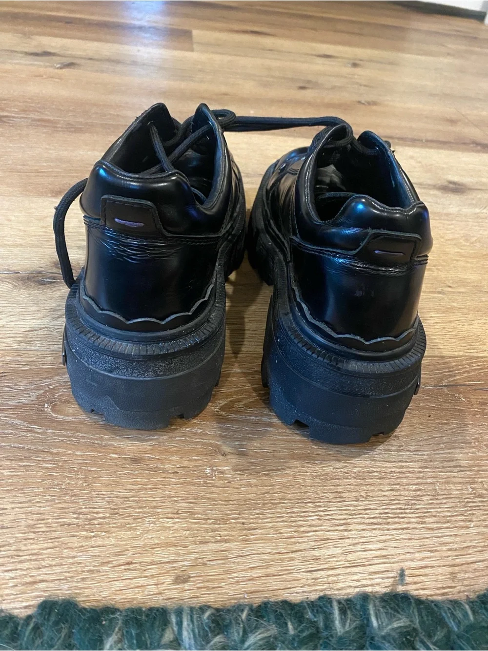Eytys Black Chunky Leather Lace-Up Derbys